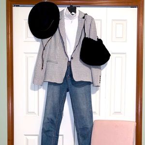 Oversized Gray & White Blazer